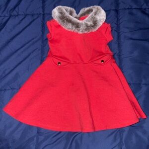 Hope & Henry Formal Dress with Faux Fur Collar